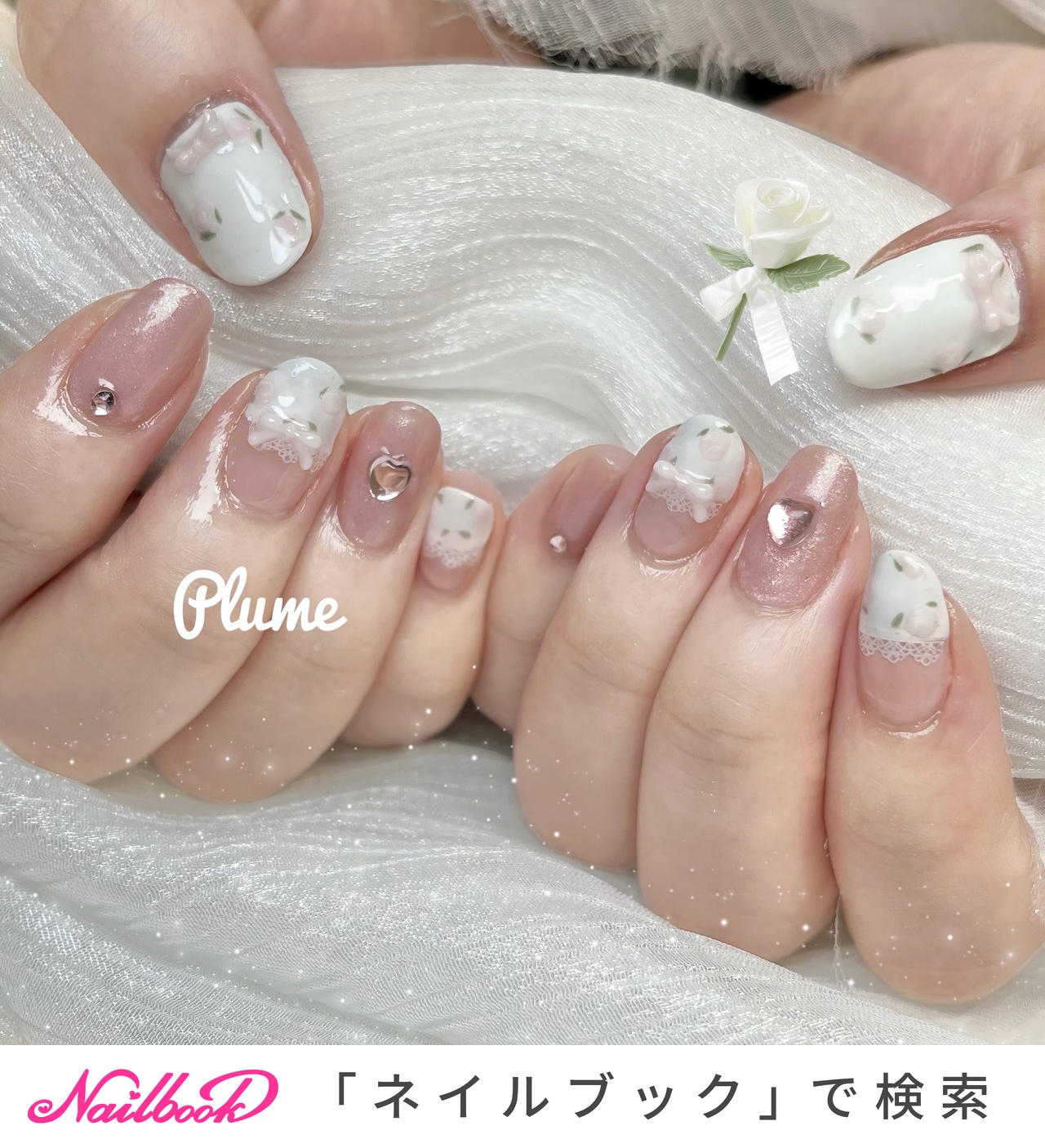 フラワー/リボンのネイルデザイン｜ネイルブック