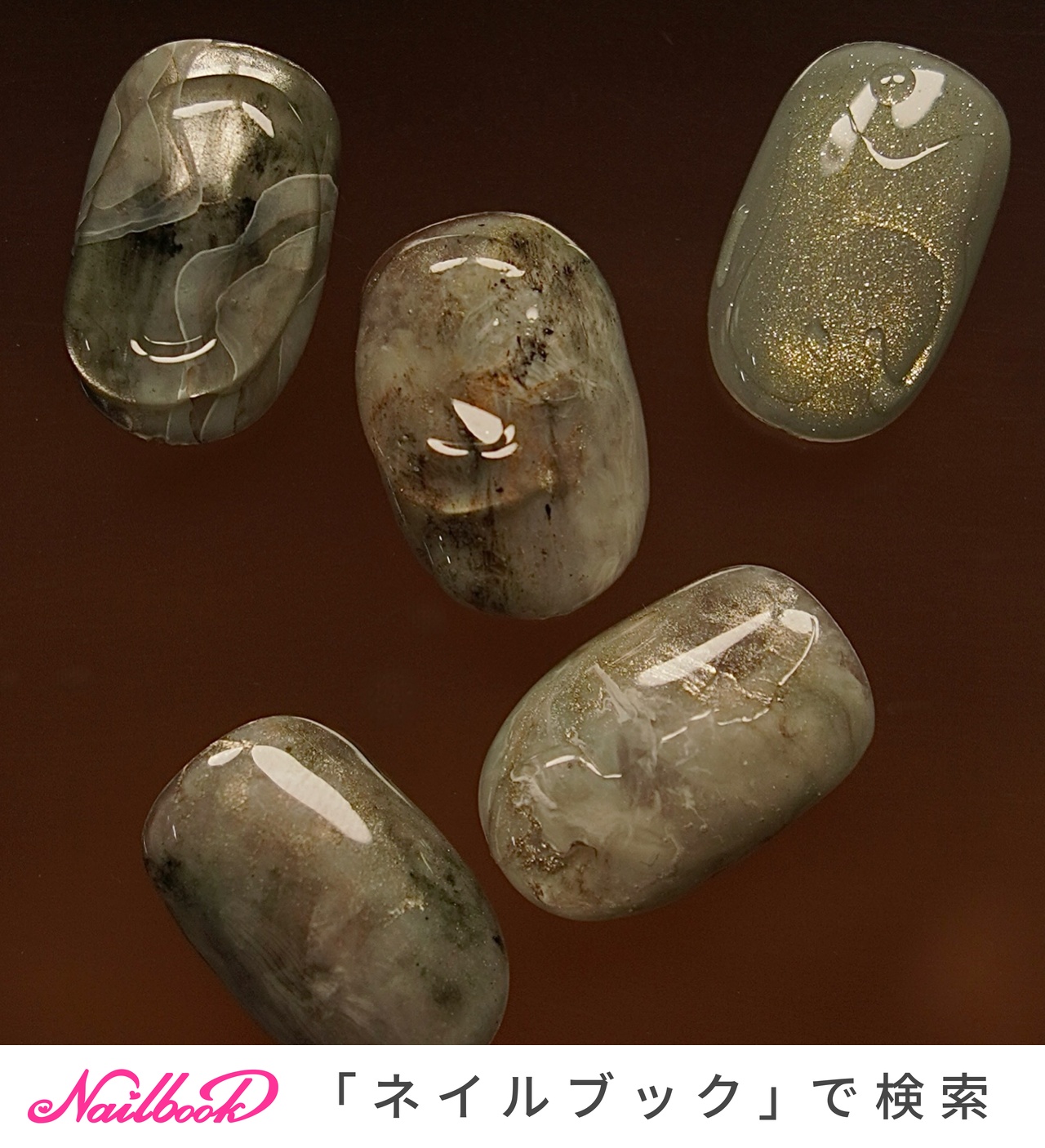 翡翠のネイルデザイン｜ネイルブック
