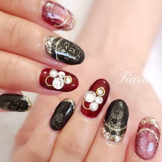 おすすめ順｜レッド(赤)/黒ネイルのネイルデザイン｜ネイルブック