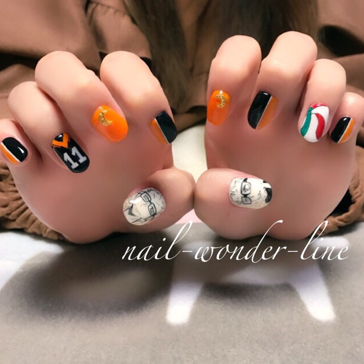 オールシーズン ハロウィン パーティー ハンド ビジュー ネイルサロン ワンダーラインのネイルデザイン No ネイルブック