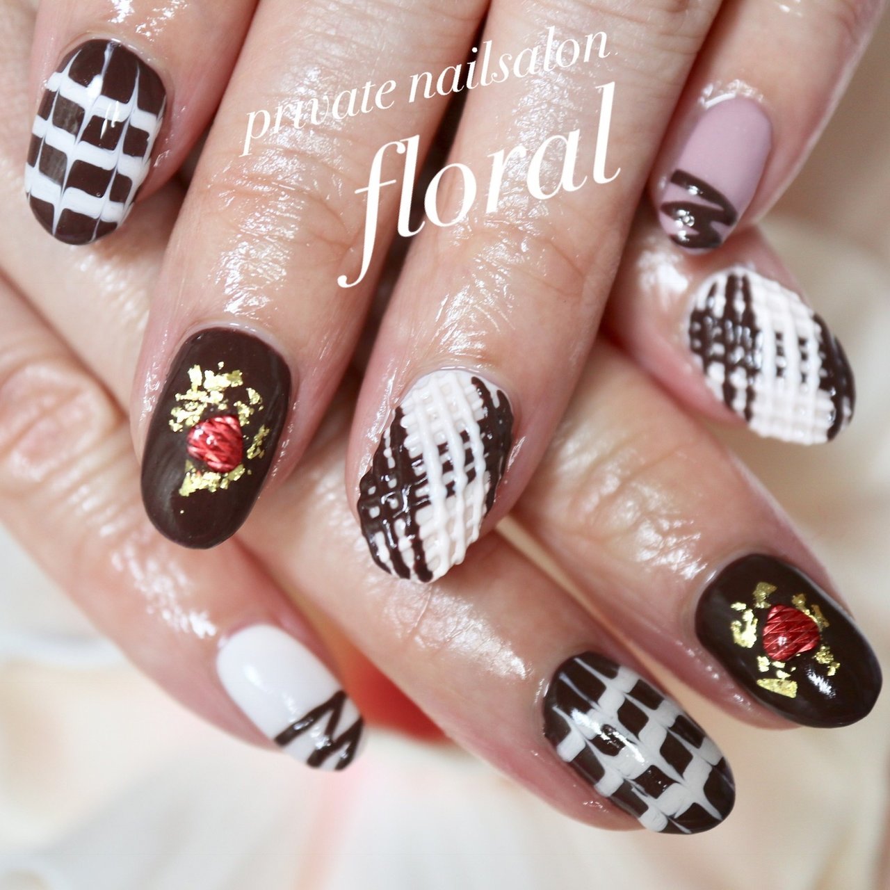 冬 バレンタイン パーティー デート ハンド Private Nailsalon Floral M のネイルデザイン No ネイルブック
