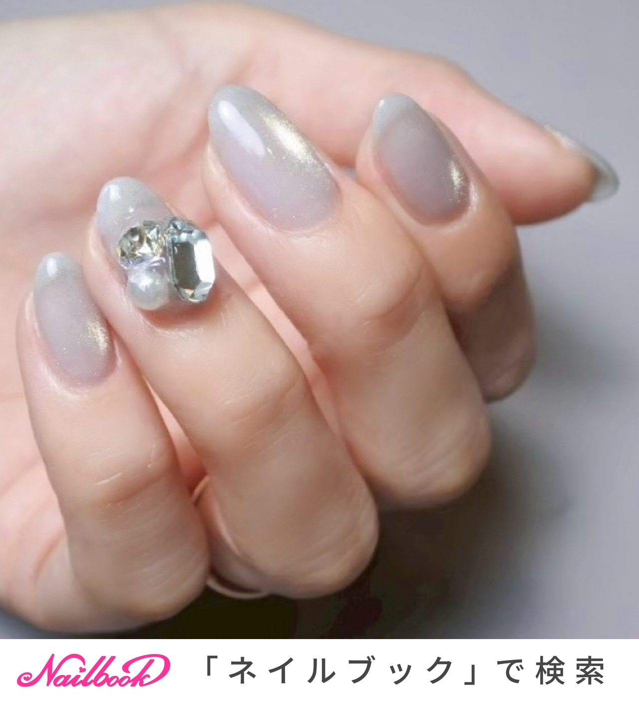 ビジュー/マグネット/#enoi⁣のネイルデザイン｜ネイルブック