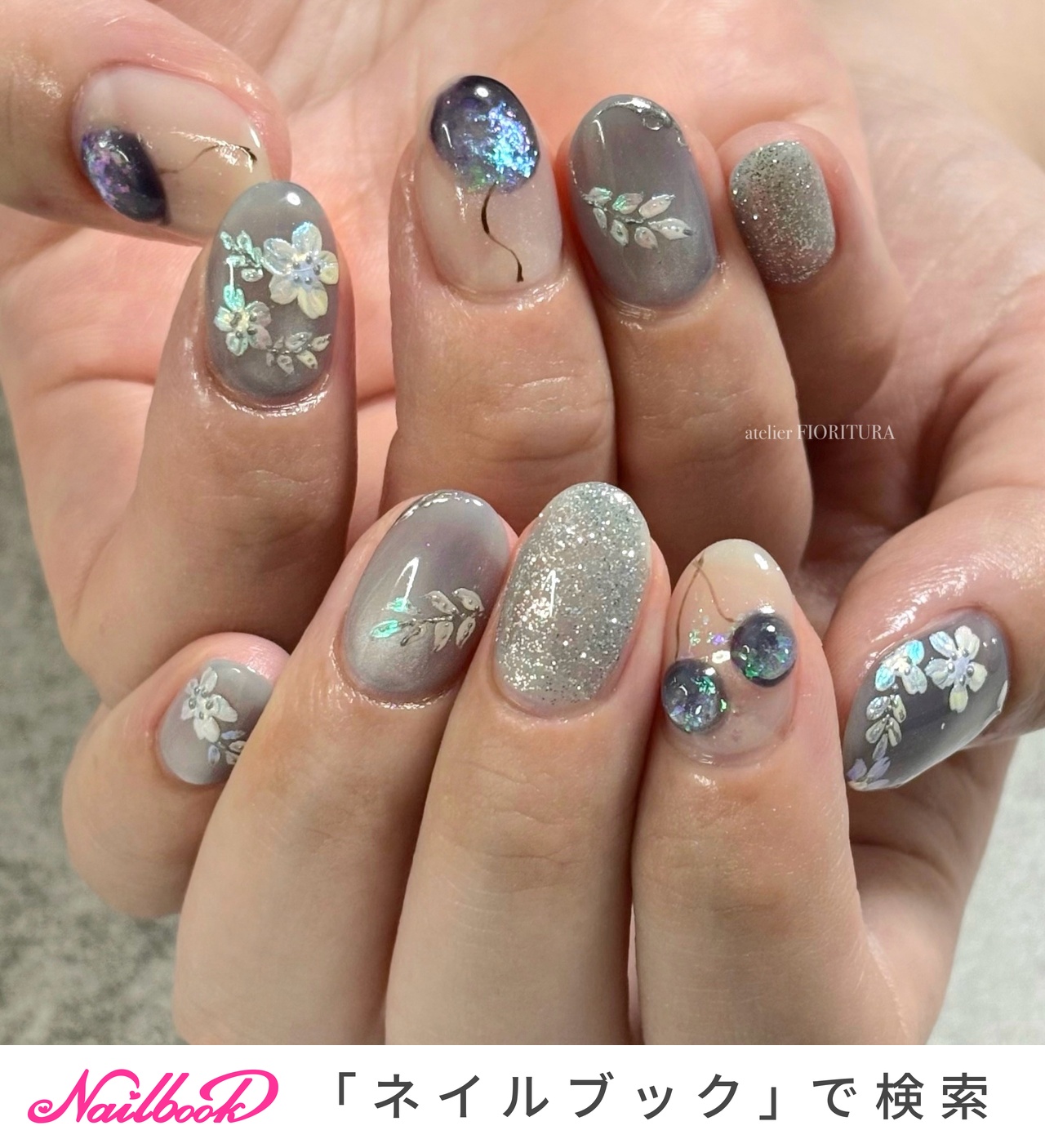 ブルー(青)/さくらんぼのネイルデザイン｜ネイルブック