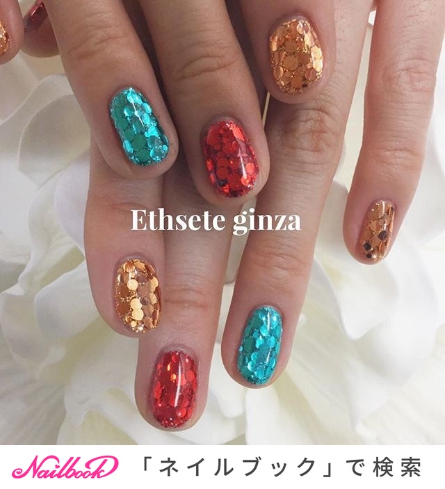 オールシーズン パーティー 女子会 ハンド ラメ エスシート 銀座 Ethsete Ginza のネイルデザイン No ネイルブック