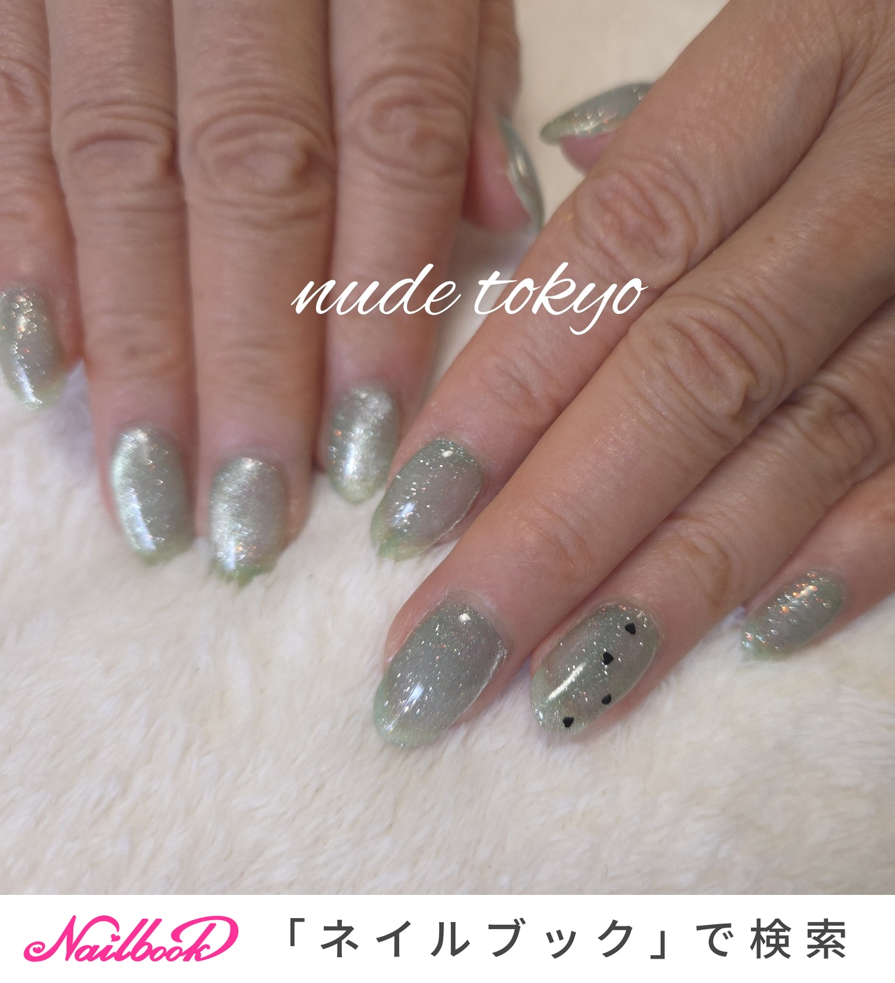 グリーン(緑)/黒のネイルデザイン｜ネイルブック