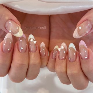 ワンホンネイル(ワンホン/中国ネイル/中華ネイル)/ガラスフレンチの