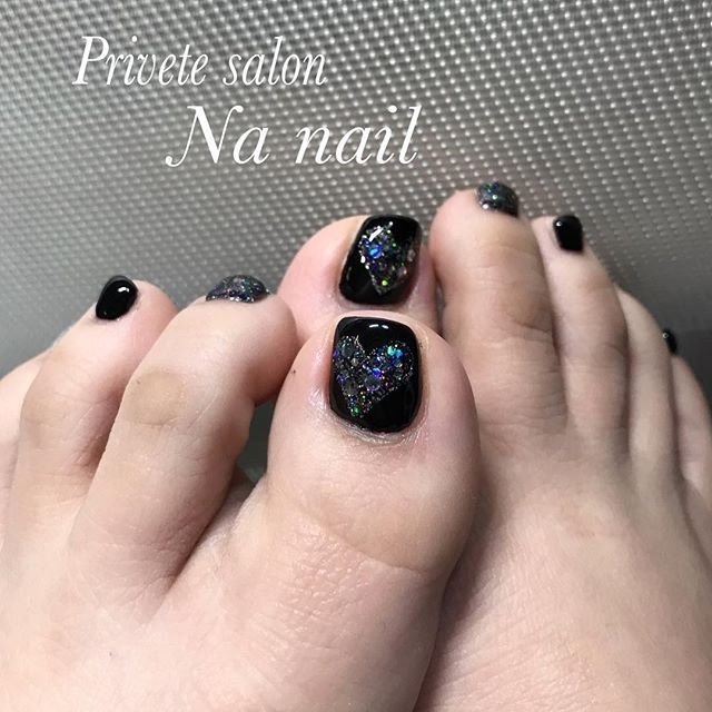 冬 バレンタイン フット ホログラム ラメ Na Nailのネイルデザイン No ネイルブック