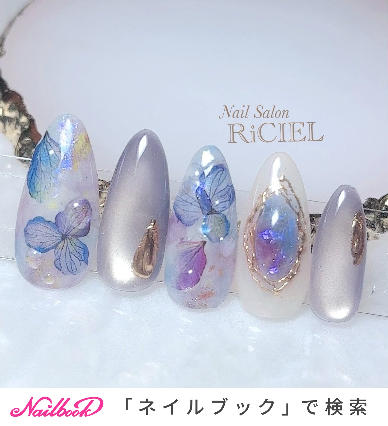 人気順｜押し花(ドライフラワー)/#ラベンダーのネイルデザイン｜ネイル