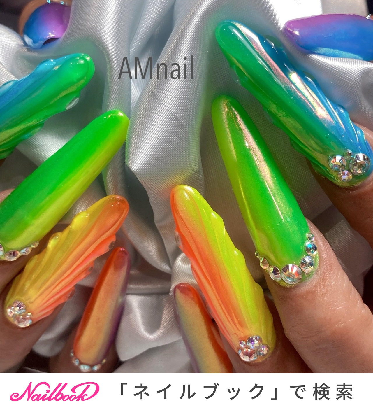 マーメイド/オレンジのネイルデザイン｜ネイルブック