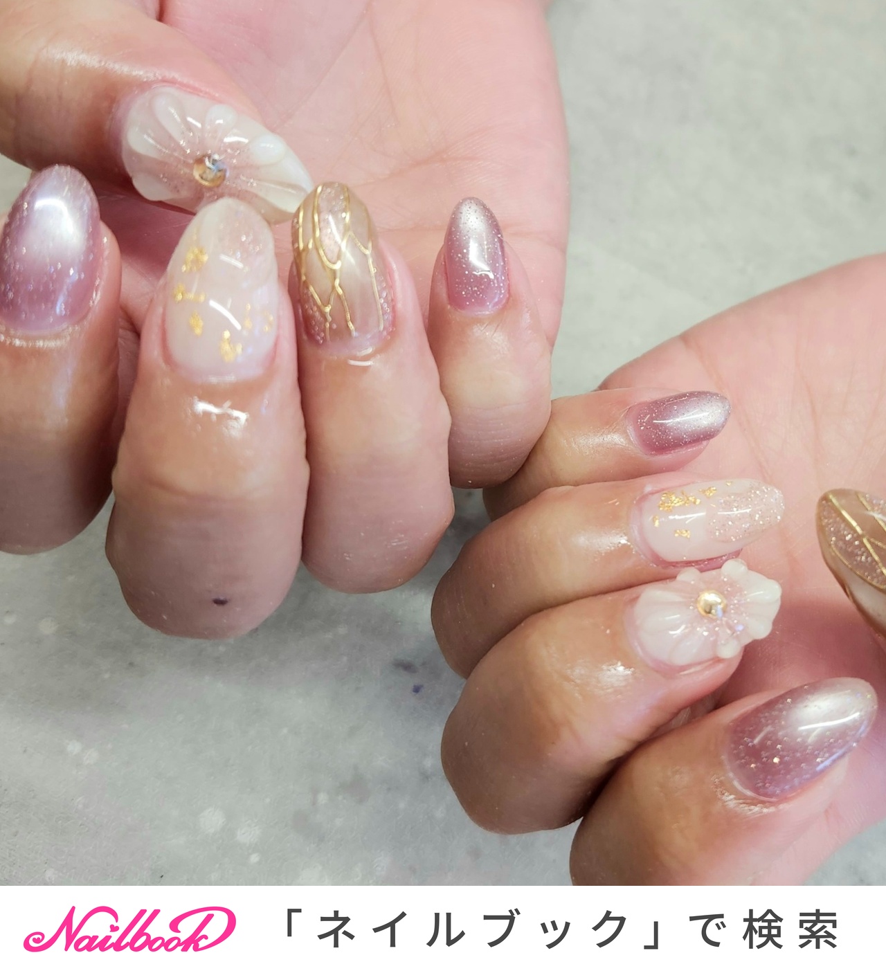 入学式/ぷっくりフラワーのネイルデザイン｜ネイルブック