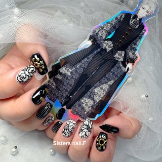 2026年】新着順｜ブラック(黒)/量産型ネイルのネイルデザイン｜ネイル