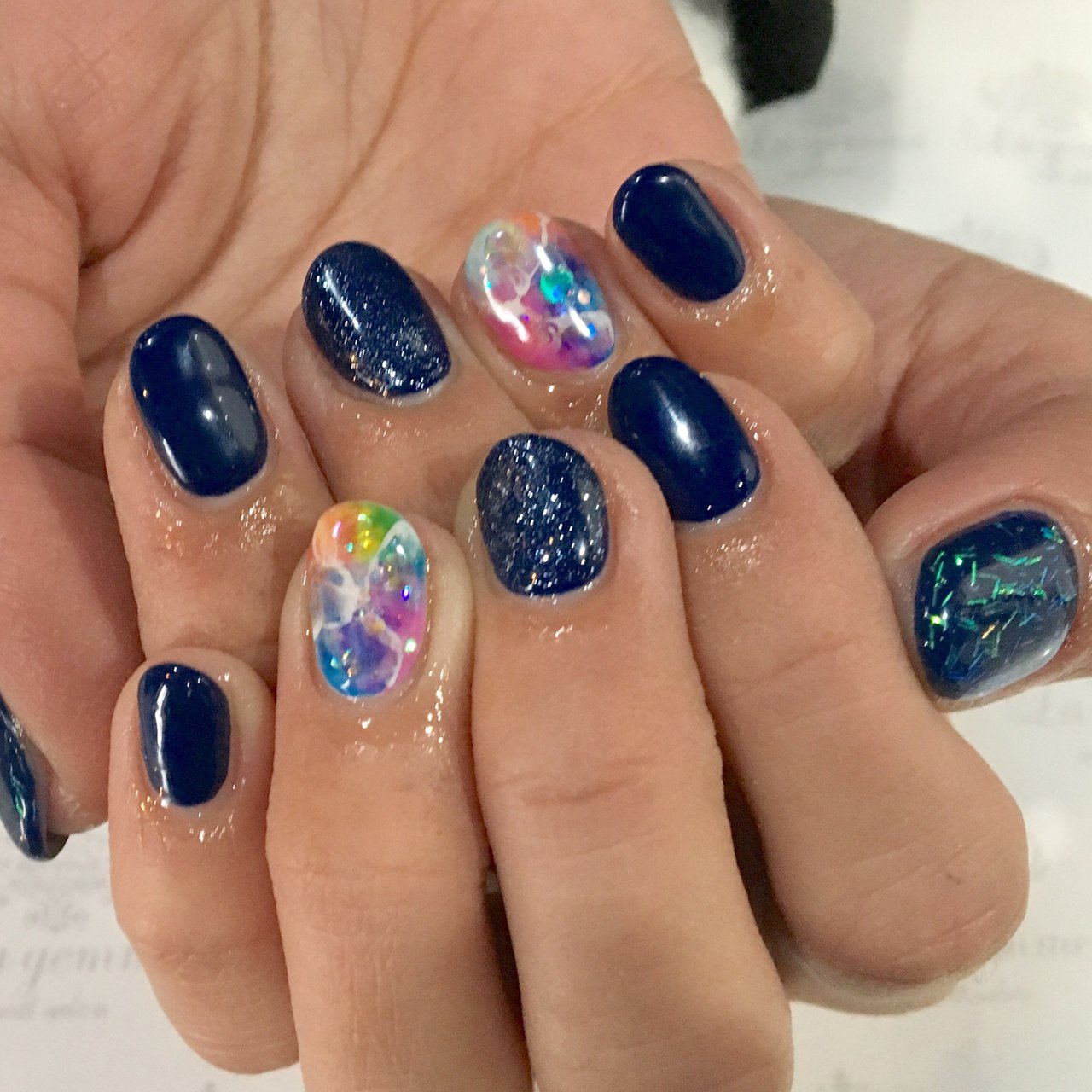 シンプル ホログラム ラメ ワンカラー ニュアンス ラ ジェム諫早店のネイルデザイン No ネイルブック