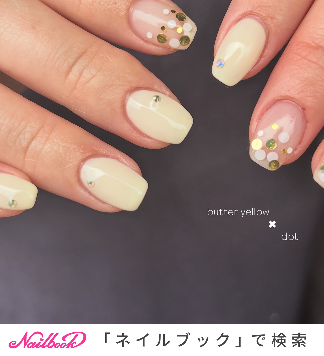 イエロー(黄)/ワンホンネイルのネイルデザイン｜ネイルブック