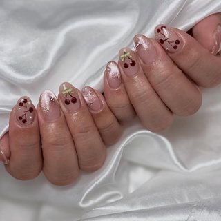 ワンホンネイル(ワンホン/中国ネイル/中華ネイル)/さくらんぼのネイル