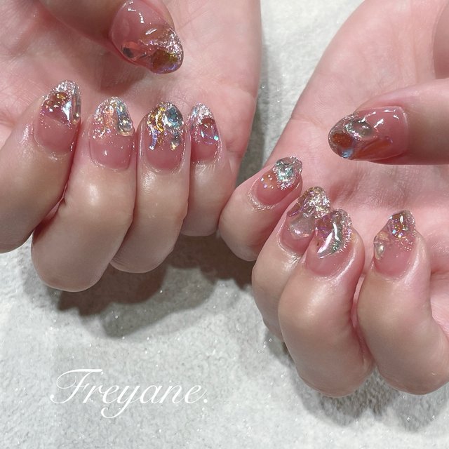2026最新】うるうるちゅるんな透明感♡氷ストーンネイル|人気ネイル
