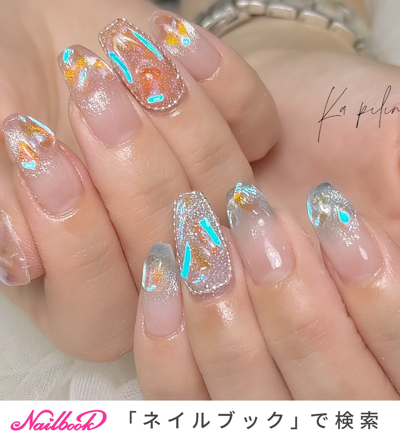 おすすめ順｜ちゅるん/ワンホン/水色ネイルのネイルデザイン｜ネイルブック