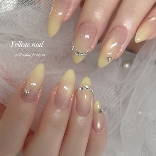 イエロー(黄)/ワンホンネイルのネイルデザイン｜ネイルブック
