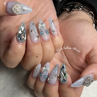 ビジュー/ワンホンネイルのネイルデザイン｜ネイルブック