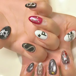 マグネット/ミラー/黒ネイルのネイルデザイン｜ネイルブック