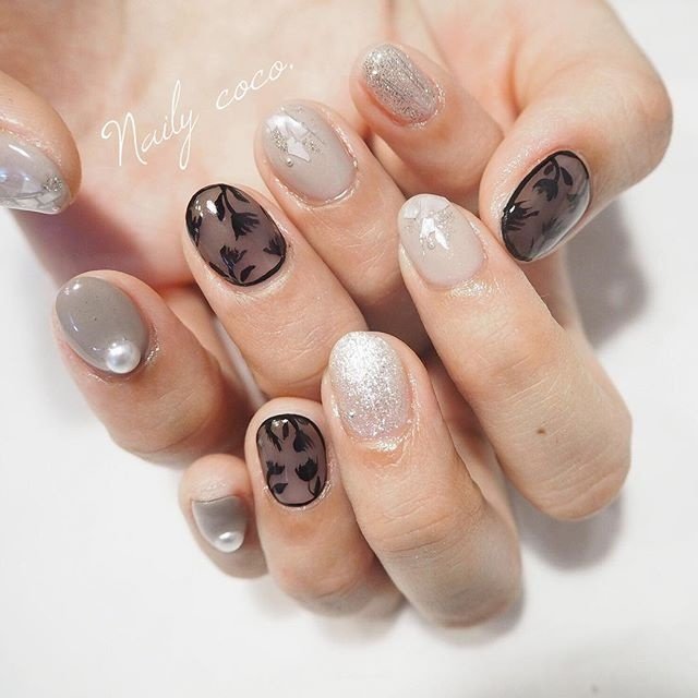 冬 パーティー ハンド ワンカラー フラワー Naily Coのネイルデザイン No 639 ネイルブック