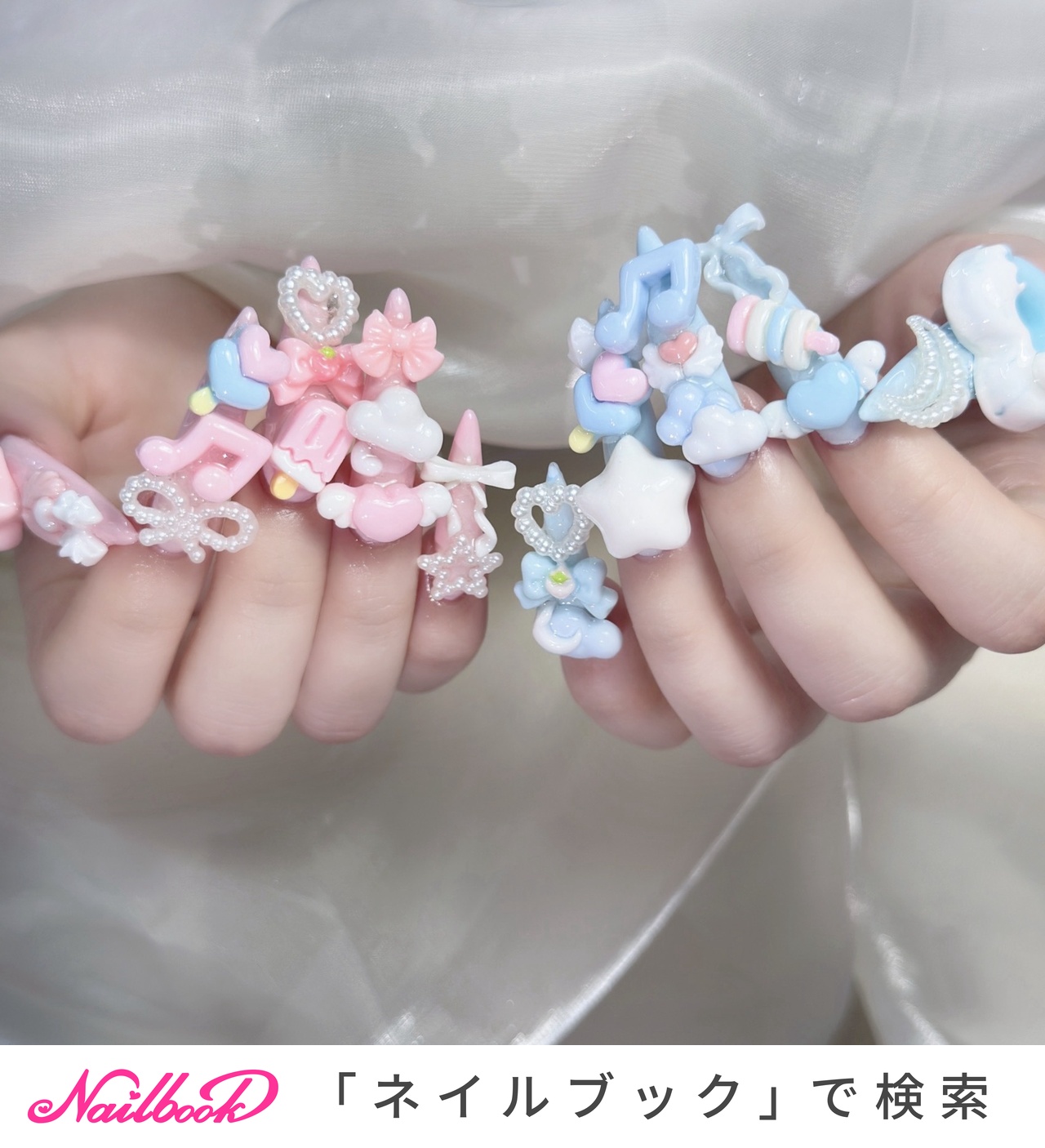 水色/ネイルチップ/量産型ネイルのネイルデザイン｜ネイルブック