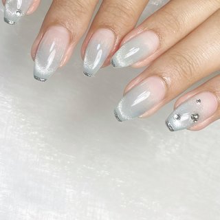 フレンチ/マグネット/6月ネイルのネイルデザイン｜ネイルブック
