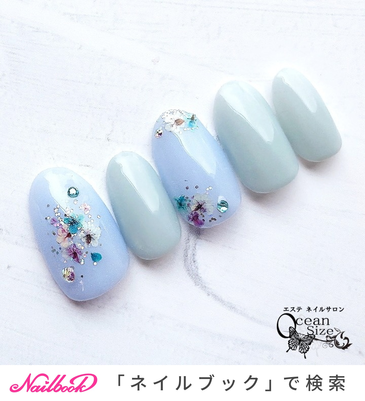 ネイルネイル バイカラー/キラキラ/6月ネイルのネイルデザイン｜ネイルブック