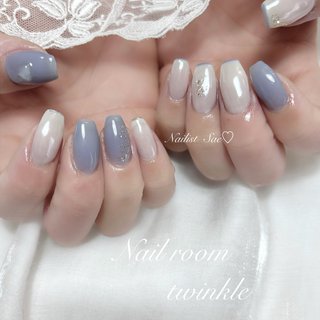 水色/ワンホンネイルのネイルデザイン｜ネイルブック