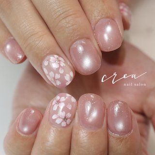 マグネット/ピンク/桜ネイルのネイルデザイン｜ネイルブック