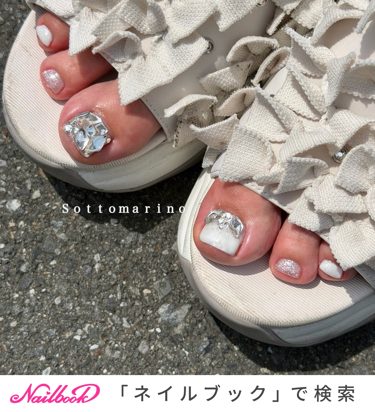 ビジュー/シルバーのネイルデザイン｜ネイルブック