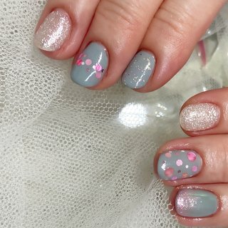グレー/ジェルネイル/39;*)ノのネイルデザイン｜ネイルブック