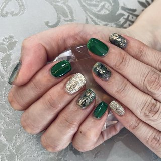 夏/ハンド/クリア/オレンジ - crownnail0225のネイルデザイン[No