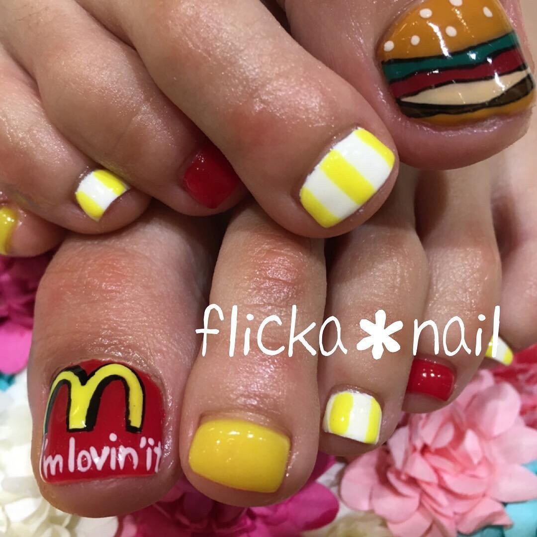 夏 オールシーズン 女子会 フット ワンカラー Flicka Nailのネイルデザイン No ネイルブック