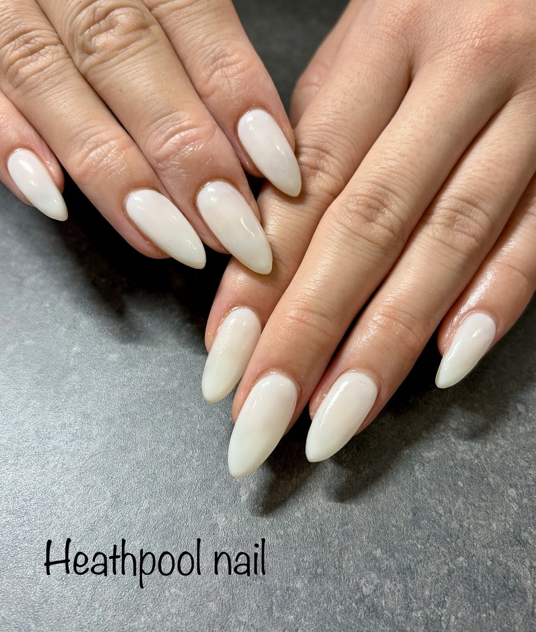 ハンド/ワンカラー/シアー/ホワイト/ジェルネイル - heathpoolnailの