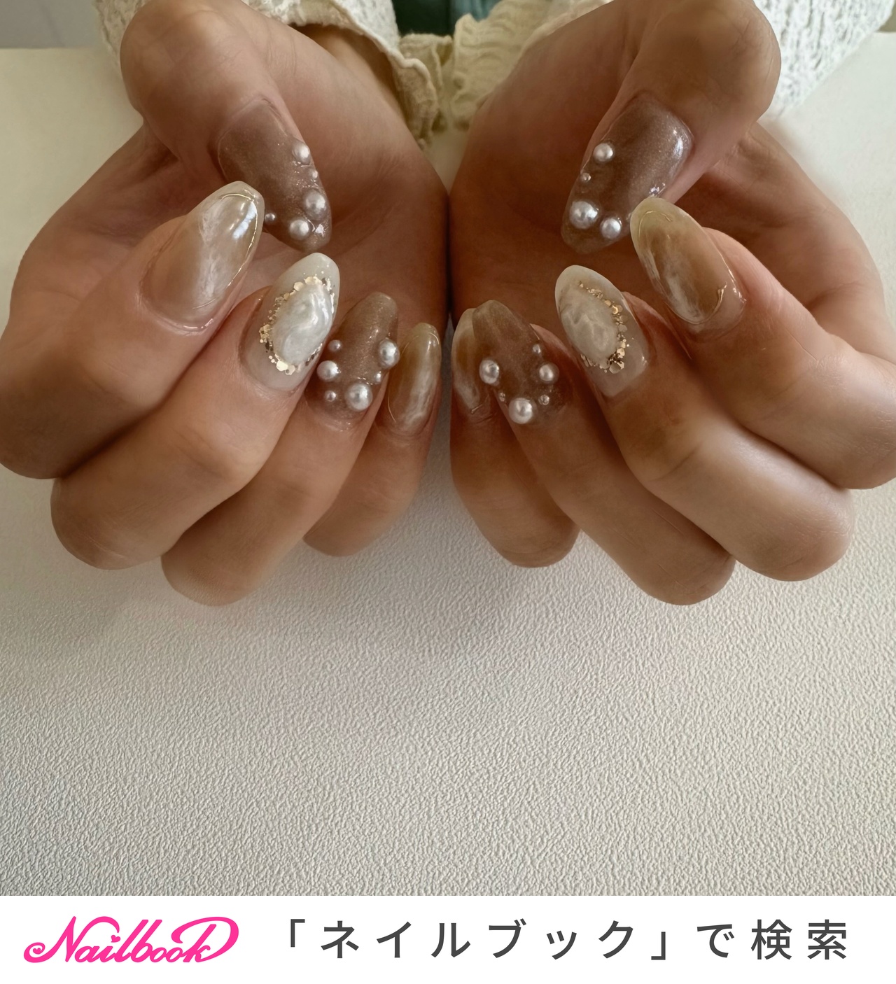 コットンパールのネイルデザイン｜ネイルブック