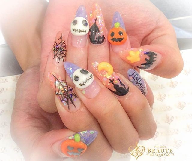 秋 ハロウィン ハンド グラデーション キャラクター Nailsalonbeauteのネイルデザイン No ネイルブック