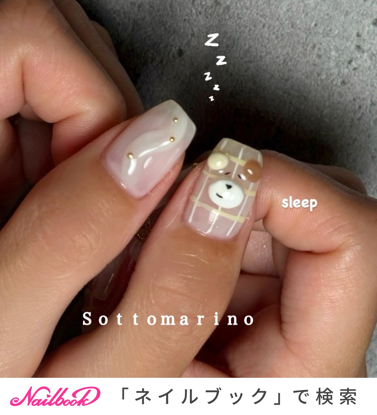 熊ネイルのネイルデザイン｜ネイルブック