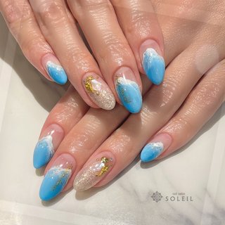 夏/シェル/ニュアンスのネイルデザイン｜ネイルブック