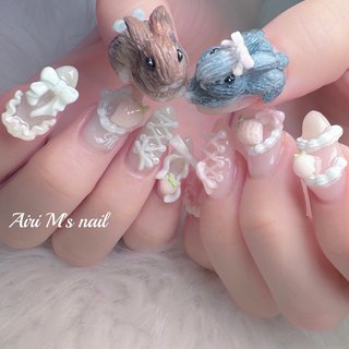 3Dネイルパーツオーダー いちご 動物 スイーツ 3D(エンボス/立体)/#いちごネイルのネイルデザイン｜ネイルブック