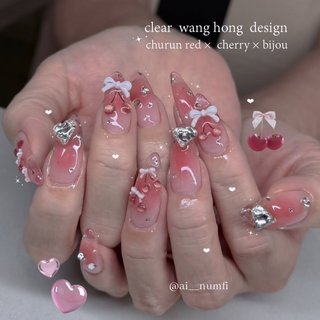 ワンホンネイル(ワンホン/中国ネイル/中華ネイル)/クリアフレンチの