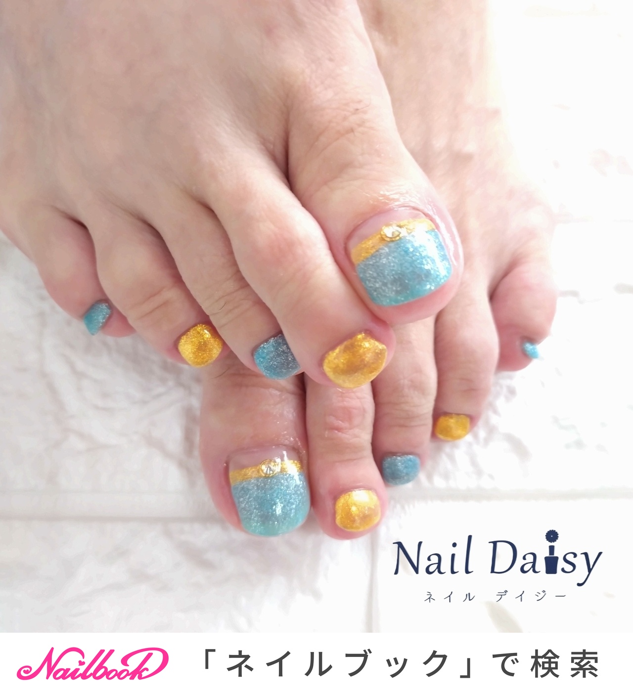 春/夏/フット/ワンカラー/水色 - NailDaisyのネイルデザイン[No