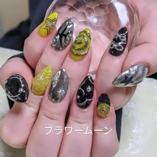 リボン/イエローのネイルデザイン｜ネイルブック