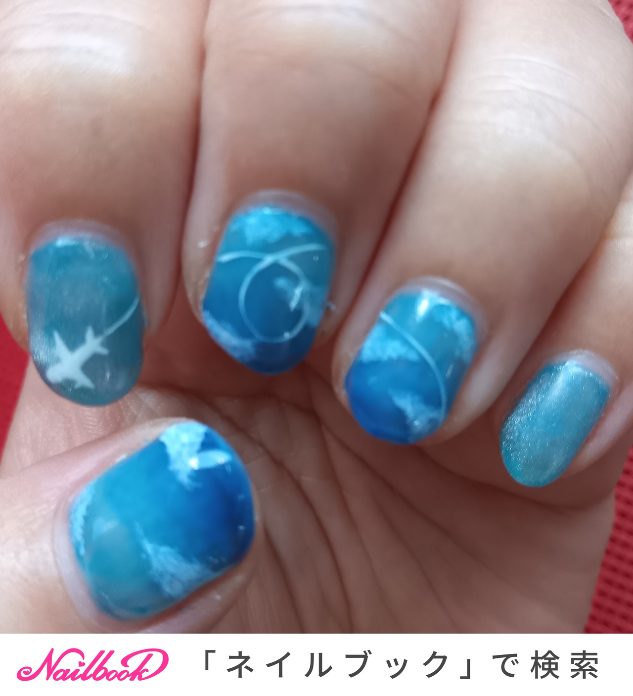 mmちゃん 青色グラデーションデザイン 夏/旅行/ライブ/ハンド/グラデーション - mayu_4649のネイルデザイン