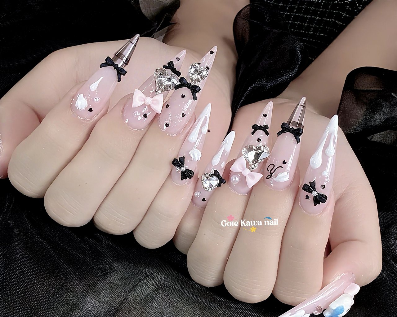夏/ハンド/ハート/リボン/ピンク - Gote Kawa Nail Salonのネイル