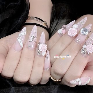 ワンホンネイル(ワンホン/中国ネイル/中華ネイル)/#イニシャルネイルの