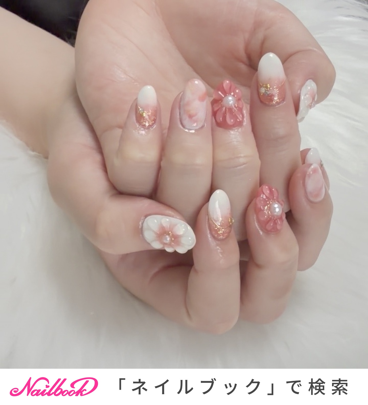 成人式/ホワイトのネイルデザイン｜ネイルブック