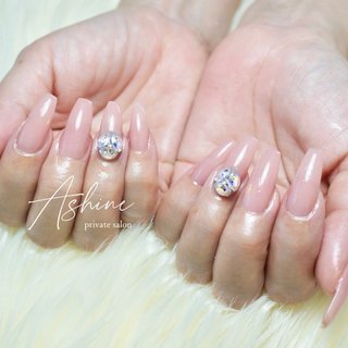 ビジュー/ワンホンネイルのネイルデザイン｜ネイルブック