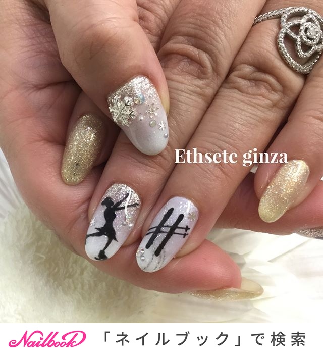 冬 スポーツ ハンド ラメ ワンカラー エスシート 銀座 Ethsete Ginza のネイルデザイン No ネイルブック