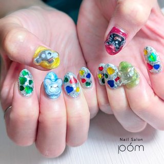ネイルチップ　カラフル　個性派ネイル 個性派/カラフルのネイルデザイン｜ネイルブック