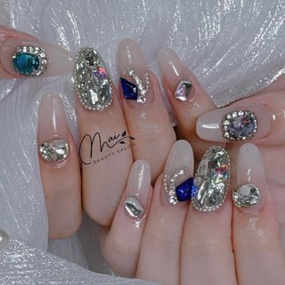 ビジュー/ワンホンネイルのネイルデザイン｜ネイルブック